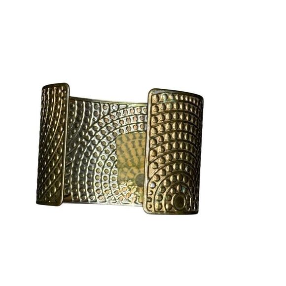 Anthropologie gold bronze cuff bracelet - Picture 3 of 4